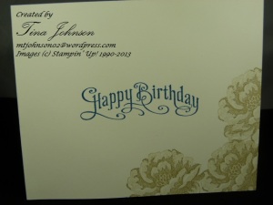 Kirstyn's birthday card inside